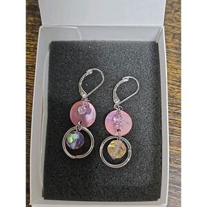 Cookie Lee Pink Charm Rhinestone Earrings
